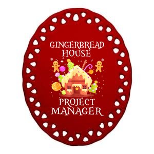 Gingerbread House Project Manager Decorating Baking Xmas Ceramic Oval Ornament