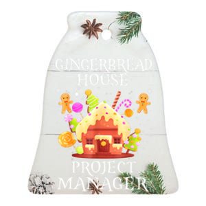 Gingerbread House Project Manager Decorating Baking Xmas Ceramic Bell Ornament