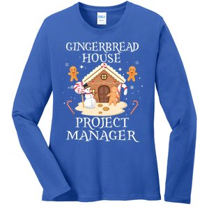 Gingerbread House Project Ager Decorating Baking Xmas Gift Ladies Long Sleeve Shirt