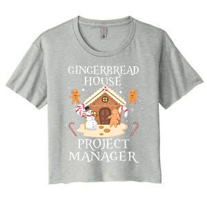 Gingerbread House Project Ager Decorating Baking Xmas Gift Women's Crop Top Tee