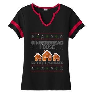 Gingerbread House Project Manager – Xmas Holiday Baking Ladies Halftime Notch Neck Tee