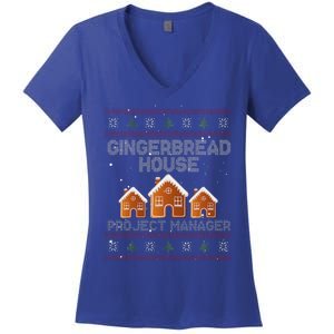 Gingerbread House Project Manager – Xmas Holiday Baking Women's V-Neck T-Shirt