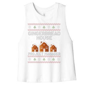 Gingerbread House Project Manager – Xmas Holiday Baking Women's Racerback Cropped Tank