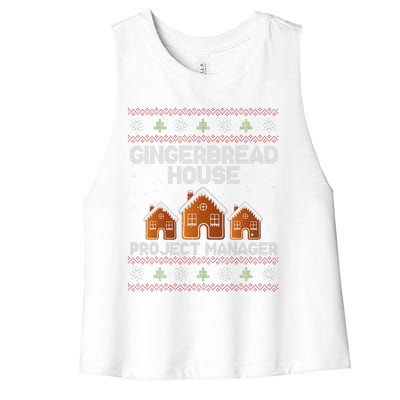 Gingerbread House Project Manager – Xmas Holiday Baking Women's Racerback Cropped Tank