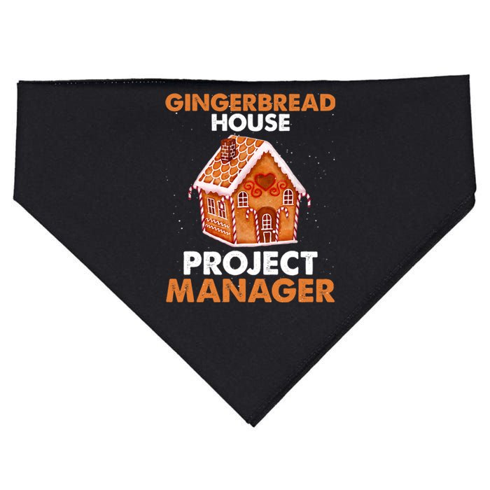 Gingerbread House Project Manager Baking Xmas Funny USA-Made Doggie Bandana