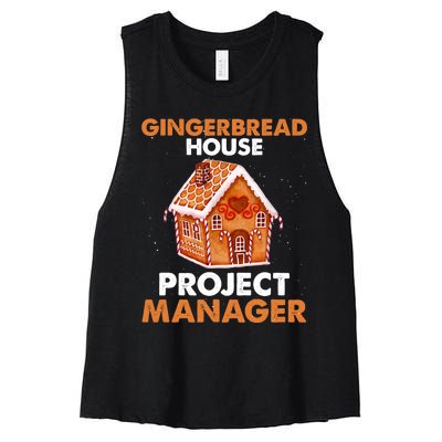 Gingerbread House Project Manager Baking Xmas Funny Women's Racerback Cropped Tank