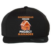 Gingerbread House Project Manager Baking Xmas Funny Wool Snapback Cap