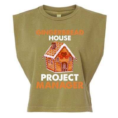 Gingerbread House Project Manager Baking Xmas Funny Garment-Dyed Women's Muscle Tee