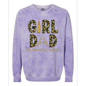 GirlDad Her protector Forever Proud Fathers Day Colorblast Crewneck Sweatshirt