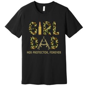 GirlDad Her protector Forever Proud Fathers Day Premium T-Shirt