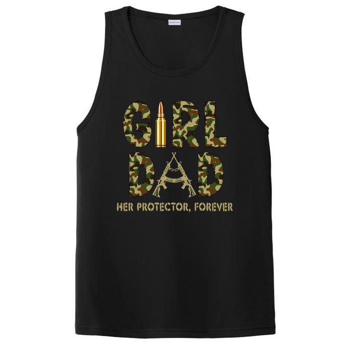 GirlDad Her protector Forever Proud Fathers Day PosiCharge Competitor Tank