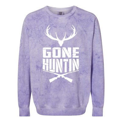 Gone Hunting Quote Deer Bow Hunter Hunt Gift Cool Usa Cool Gift Colorblast Crewneck Sweatshirt