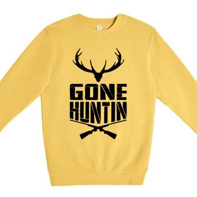 Gone Hunting Quote Deer Bow Hunter Hunt Gift Cool Usa Cool Gift Premium Crewneck Sweatshirt