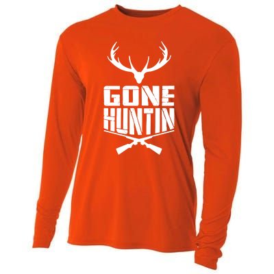 Gone Hunting Quote Deer Bow Hunter Hunt Gift Cool Usa Cool Gift Cooling Performance Long Sleeve Crew