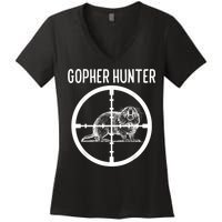 Gopher Hunter Rat And Mouse Control Expert Women's V-Neck T-Shirt