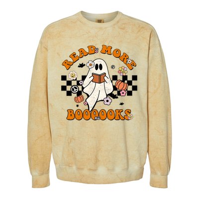 Groovy Halloween Read More Books Cute Boo Read A Book Colorblast Crewneck Sweatshirt