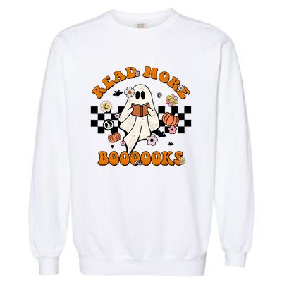 Groovy Halloween Read More Books Cute Boo Read A Book Garment-Dyed Sweatshirt