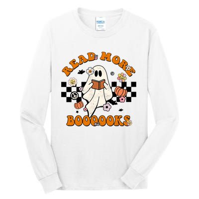 Groovy Halloween Read More Books Cute Boo Read A Book Tall Long Sleeve T-Shirt