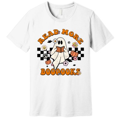 Groovy Halloween Read More Books Cute Boo Read A Book Premium T-Shirt