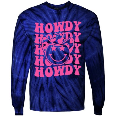 Groovy Howdy Rodeo Western Country Southern Cow Tie-Dye Long Sleeve Shirt