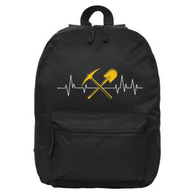 Geologist Heartbeat Rock Scientist Earth Geology Science 16 in Basic Backpack