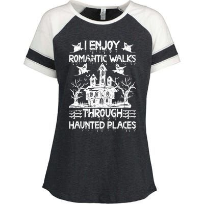 Ghost Hunting Romantic Walks Through Haunted Places Enza Ladies Jersey Colorblock Tee