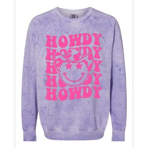 Groovy Howdy Rodeo Western Country Southern Cowgirl Colorblast Crewneck Sweatshirt