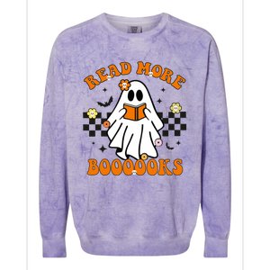 Groovy Halloween Read More Books Ghost Teacher Halloween Colorblast Crewneck Sweatshirt