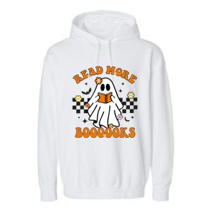 Groovy Halloween Read More Books Ghost Teacher Halloween Garment-Dyed Fleece Hoodie