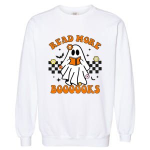 Groovy Halloween Read More Books Ghost Teacher Halloween Garment-Dyed Sweatshirt