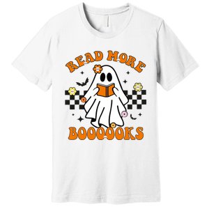 Groovy Halloween Read More Books Ghost Teacher Halloween Premium T-Shirt