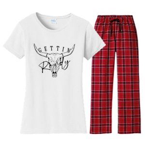 Getting Hitched Rowdywestern Bachelorette Party Women's Flannel Pajama Set