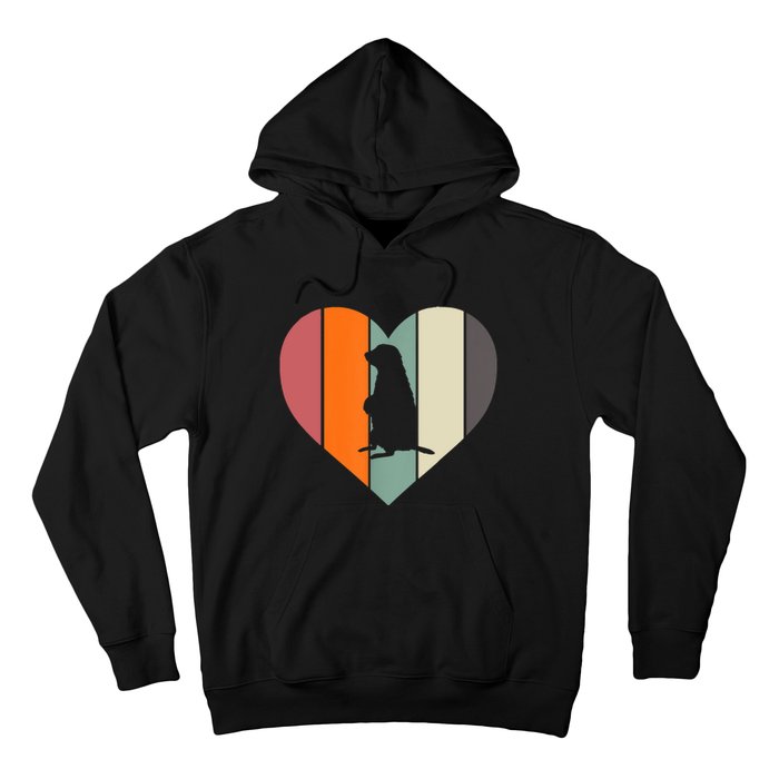 Groundhog Heart Retro Vintage Groundhog Day Hoodie