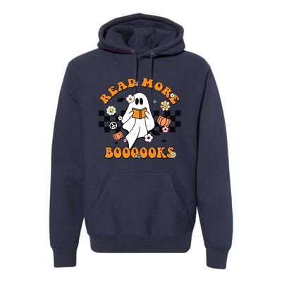 Groovy Halloween Read More Books Cute Boo Read A Book Premium Hoodie