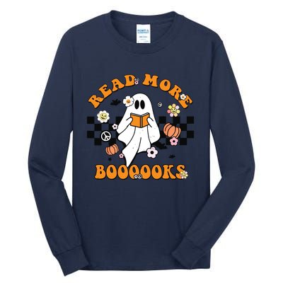 Groovy Halloween Read More Books Cute Boo Read A Book Tall Long Sleeve T-Shirt