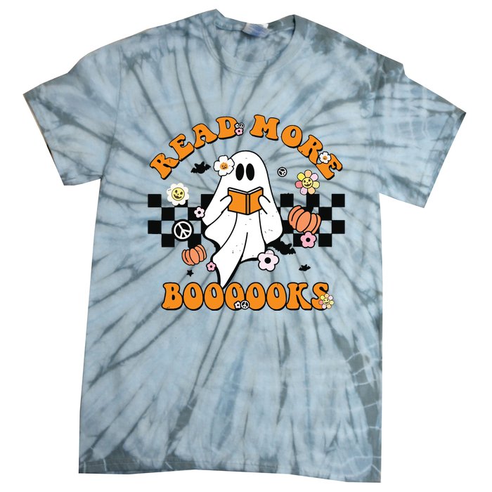 Groovy Halloween Read More Books Cute Boo Read A Book Tie-Dye T-Shirt