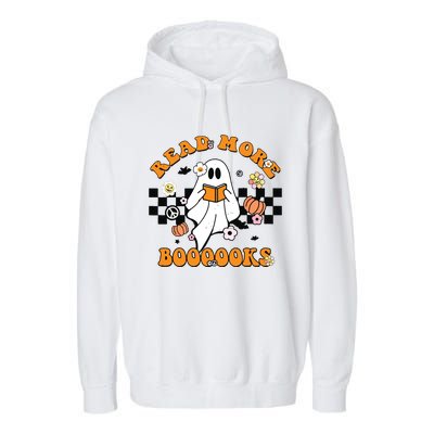 Groovy Halloween Read More Books Cute Boo Read A Book Garment-Dyed Fleece Hoodie