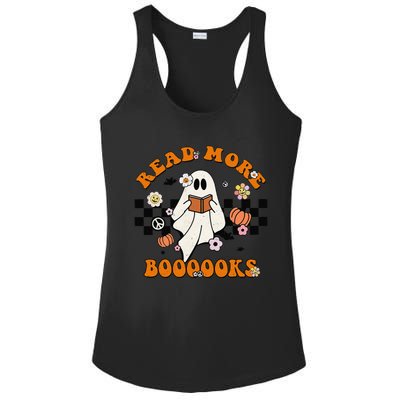 Groovy Halloween Read More Books Cute Boo Read A Book Ladies PosiCharge Competitor Racerback Tank