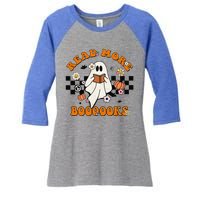 Groovy Halloween Read More Books Cute Boo Read A Book Women's Tri-Blend 3/4-Sleeve Raglan Shirt