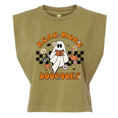 Groovy Halloween Read More Books Cute Boo Read A Book Garment-Dyed Women's Muscle Tee