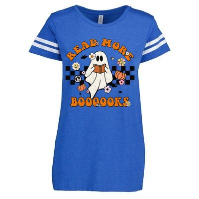 Groovy Halloween Read More Books Cute Boo Read A Book Enza Ladies Jersey Football T-Shirt