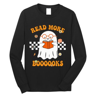 Groovy Halloween Read More Books Cute Boo read a book Long Sleeve Shirt