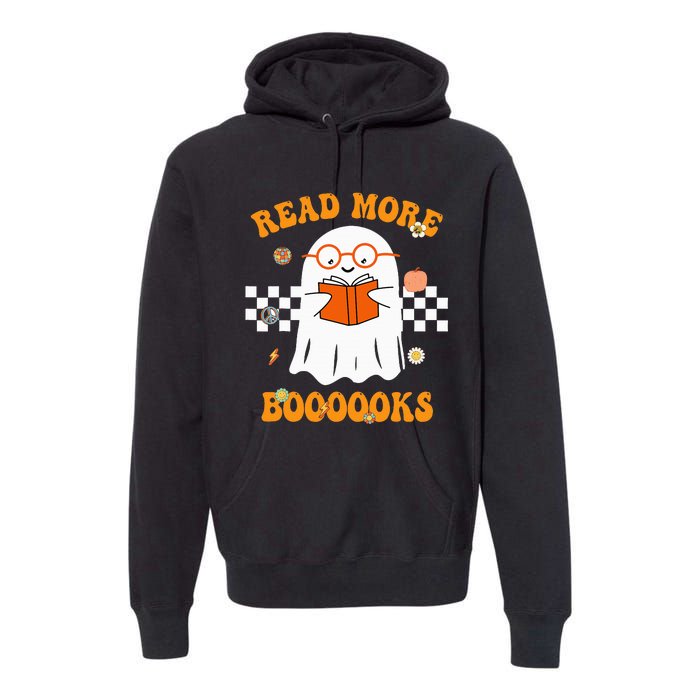 Groovy Halloween Read More Books Cute Boo read a book Premium Hoodie