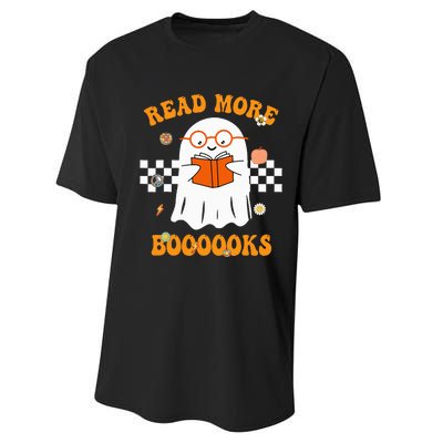 Groovy Halloween Read More Books Cute Boo read a book Performance Sprint T-Shirt