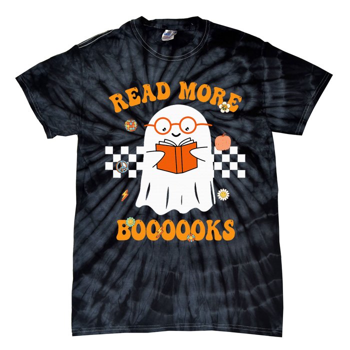 Groovy Halloween Read More Books Cute Boo read a book Tie-Dye T-Shirt