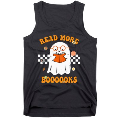 Groovy Halloween Read More Books Cute Boo read a book Tank Top