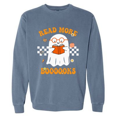 Groovy Halloween Read More Books Cute Boo read a book Garment-Dyed Sweatshirt