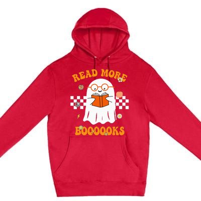 Groovy Halloween Read More Books Cute Boo read a book Premium Pullover Hoodie