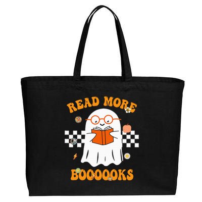 Groovy Halloween Read More Books Cute Boo read a book Cotton Canvas Jumbo Tote