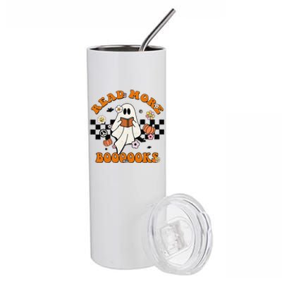 Groovy Halloween Read More Books Cute Boo Read A Book Stainless Steel Tumbler